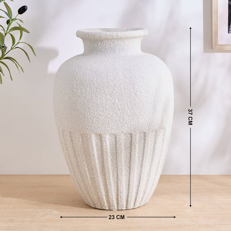 Dew Polyresin Ribbed Vase