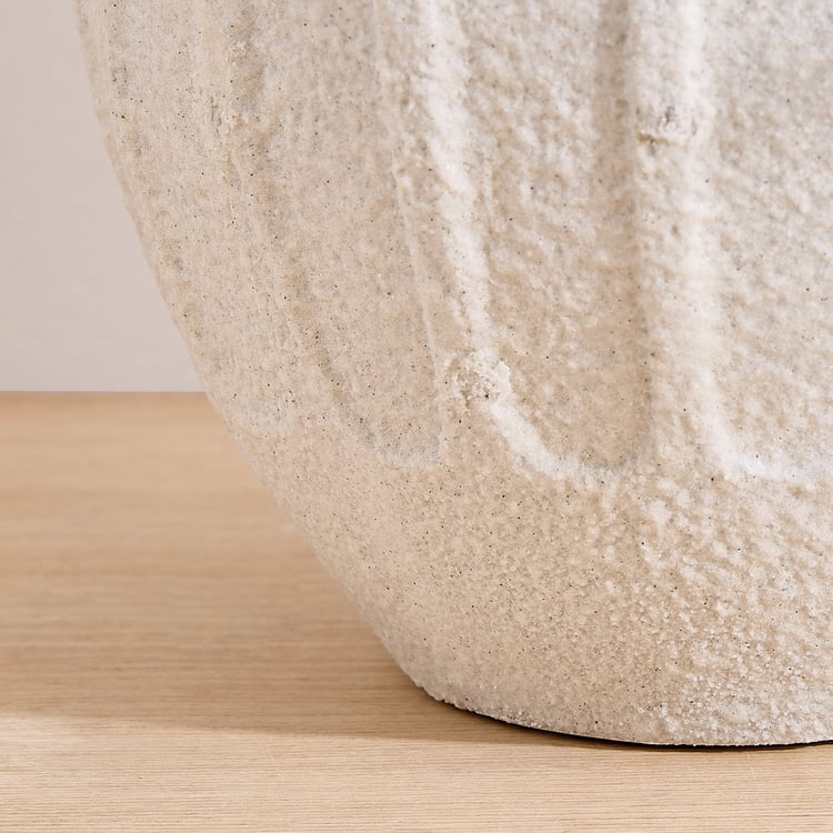 Dew Polyresin Ribbed Vase - Small