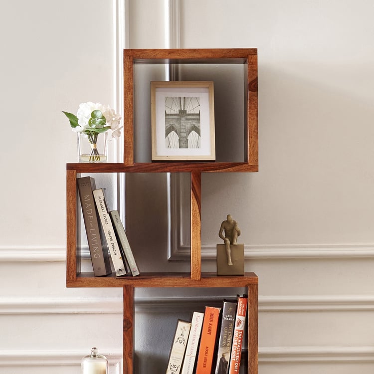 Adana Grand Sheesham Wood 5-Tier Open Book Shelf - Brown