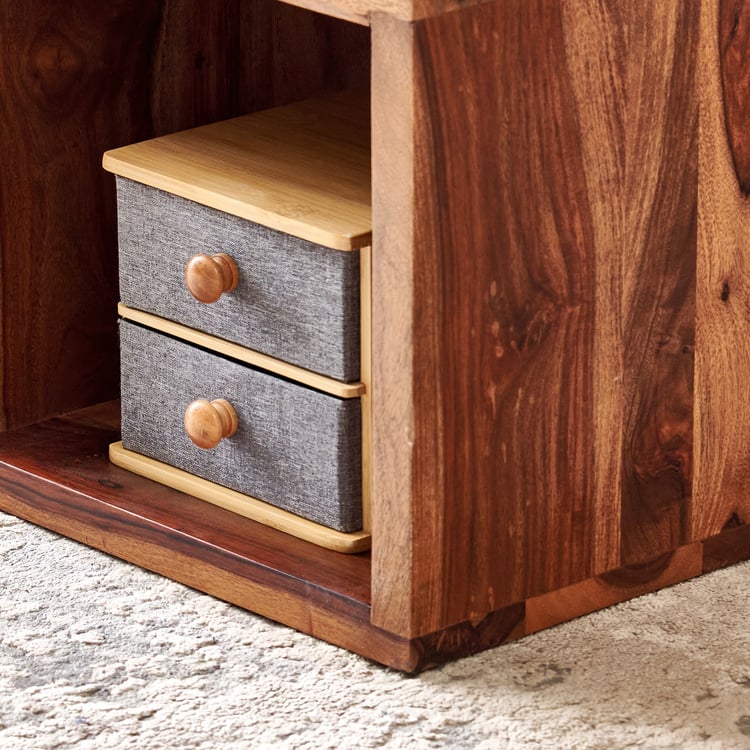 Adana Grand Sheesham Wood 5-Tier Open Book Shelf - Brown