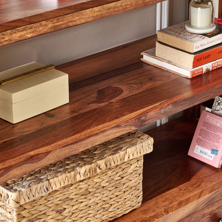 Adana Grand Sheesham Wood Book Shelf with Drawers - Brown