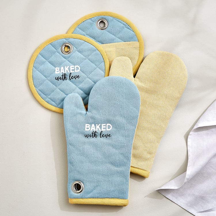 Bakers Pride Set of 2 Cotton Printed Oven Mittens