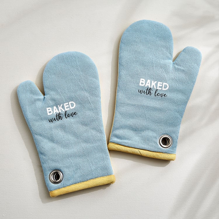 Bakers Pride Set of 2 Cotton Printed Oven Mittens