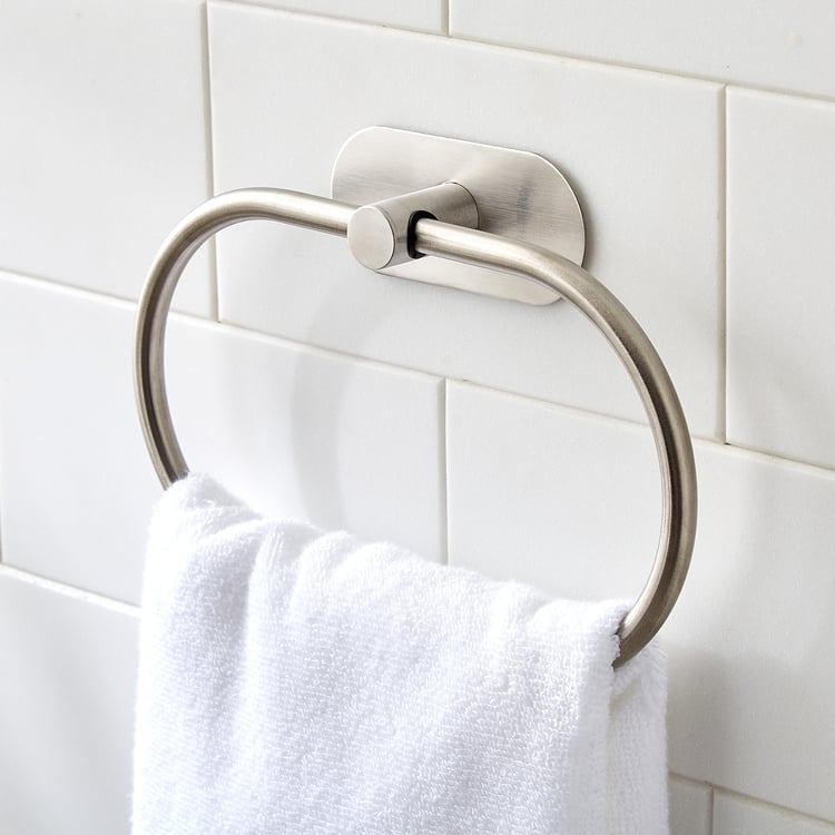 Orion Mandrin Chrome Stainless Steel Adhesive Towel Ring