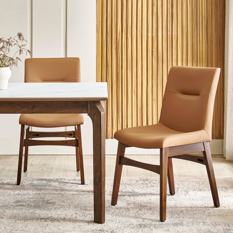 Falcon NXT Set of 2 Faux Leather Dining Chairs - Brown