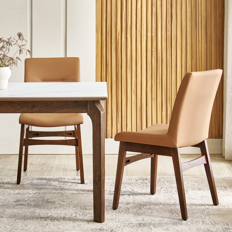 Falcon NXT Set of 2 Faux Leather Dining Chairs - Brown