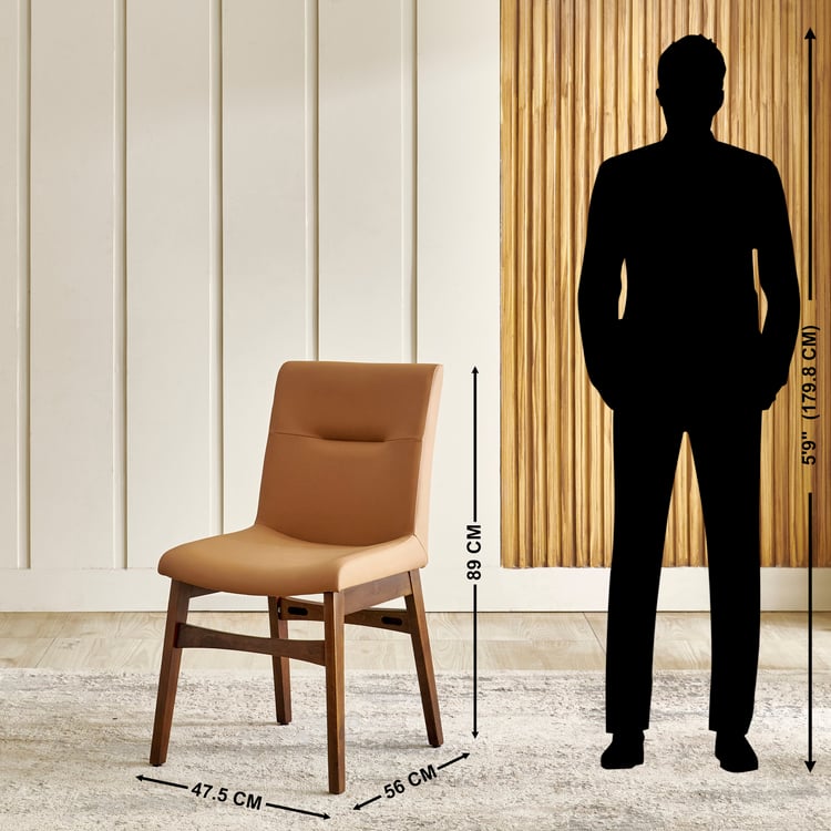 Falcon NXT Set of 2 Faux Leather Dining Chairs - Brown