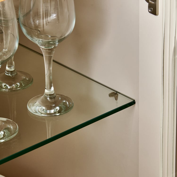 Saga Tempered Glass Top Sideboard - Cream