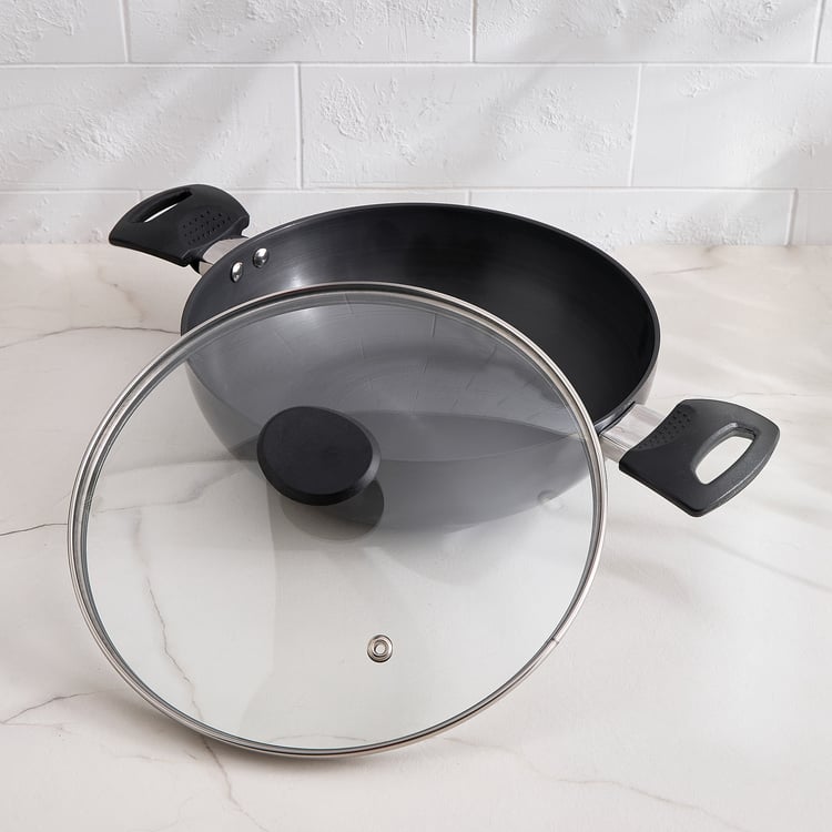 Corsica Valter Aluminium Hard Anodised Kadhai with Lid - 2.3L