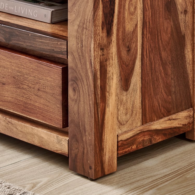 Adana Grand Marble Top TV Unit - Honey