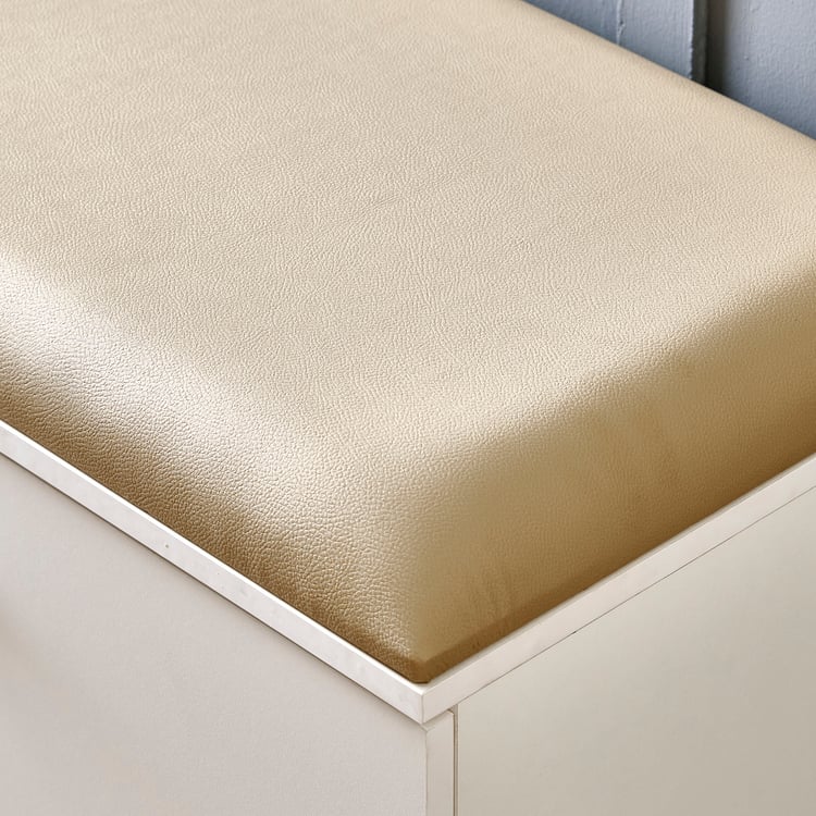 Helios Madison 12 Pairs Shoe Cabinet with Cushion Seat - White