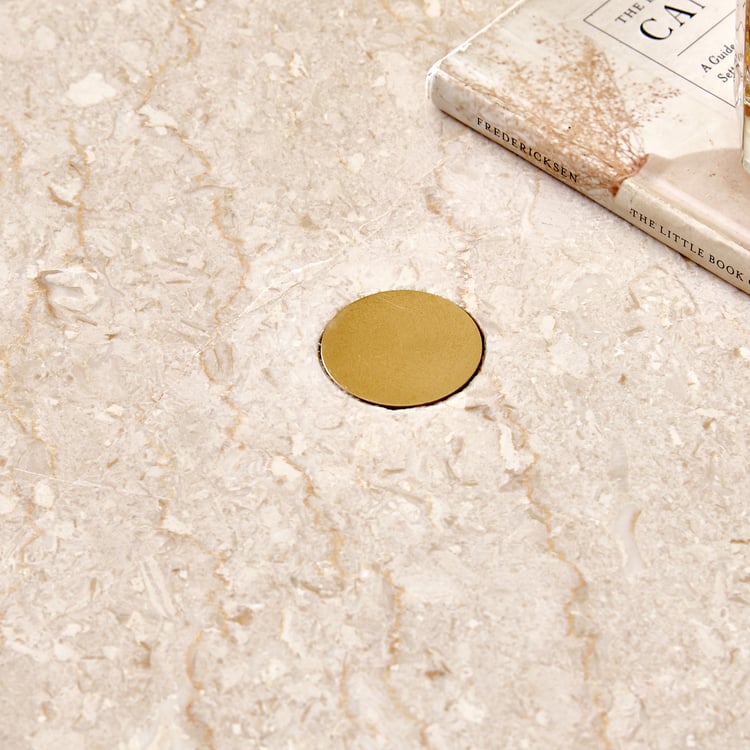 Nuqta Marble Top End Table - Gold