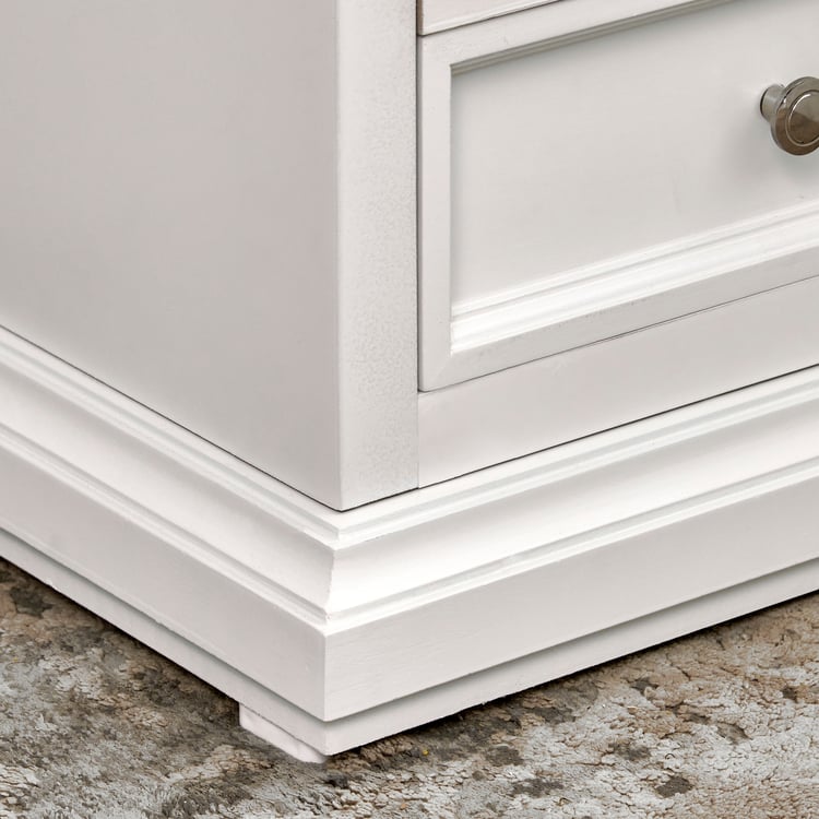 Estate Bedside Table with Drawers - White