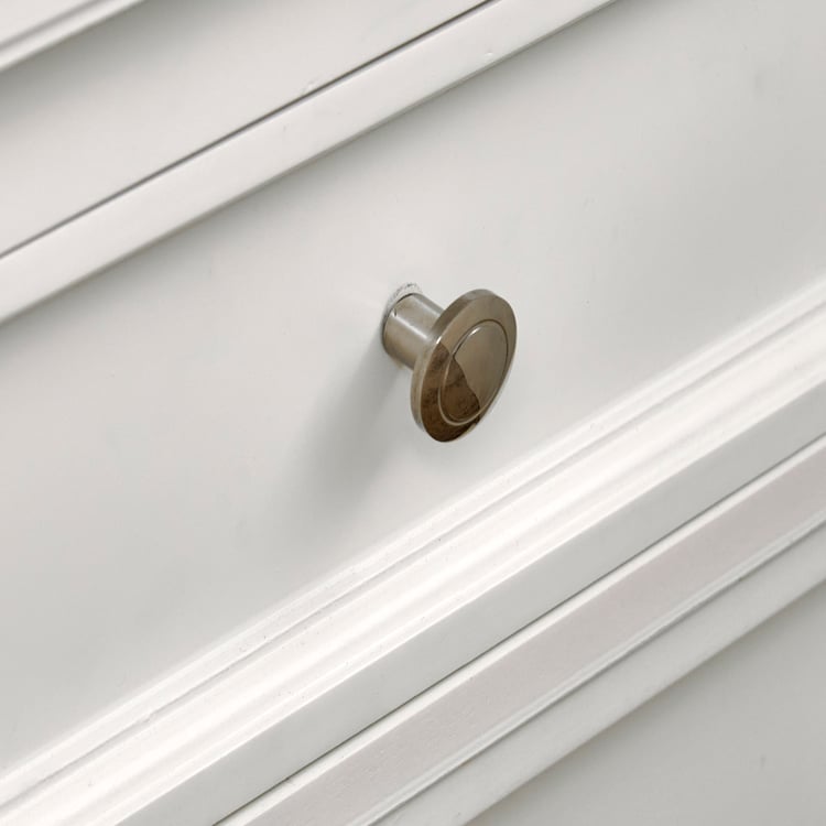 Estate Bedside Table with Drawers - White