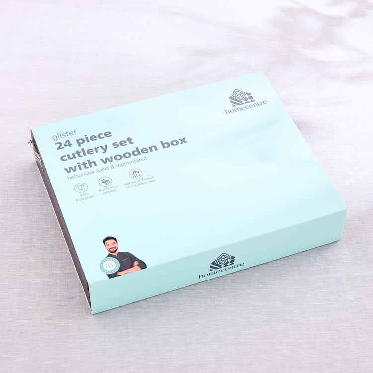 Glister Sobeka 24Pcs Stainless Steel Cutlery Set with Box