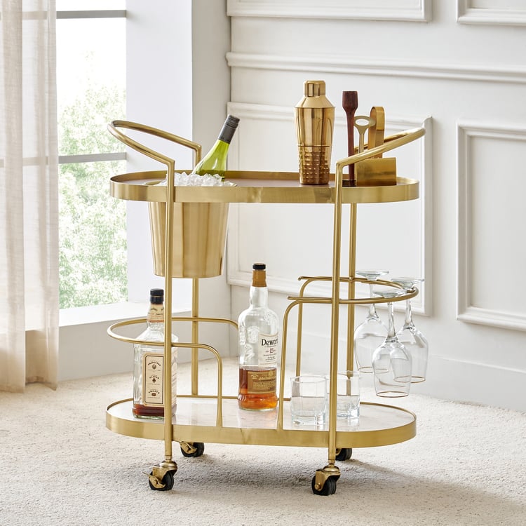 Nuqta Serving Trolley - Gold