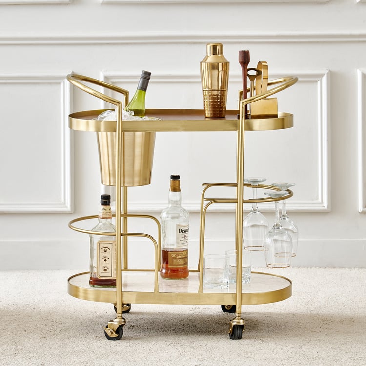 Nuqta Serving Trolley - Gold