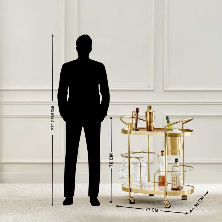 Nuqta Serving Trolley - Gold