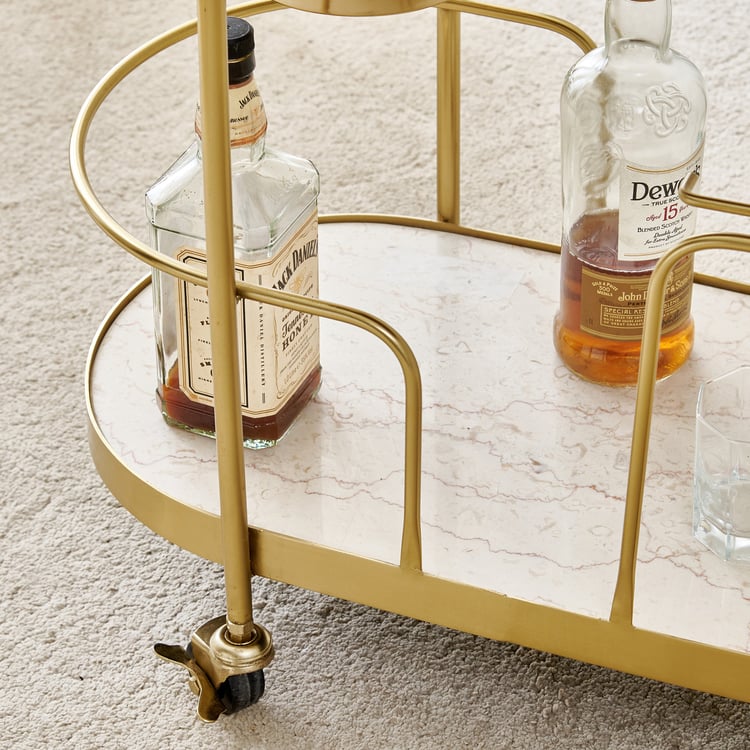 Nuqta Serving Trolley - Gold