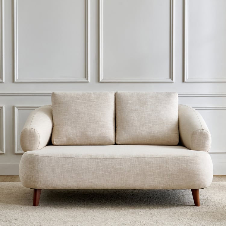 Nuqta Fabric 2-Seater Sofa with Cushions - Beige