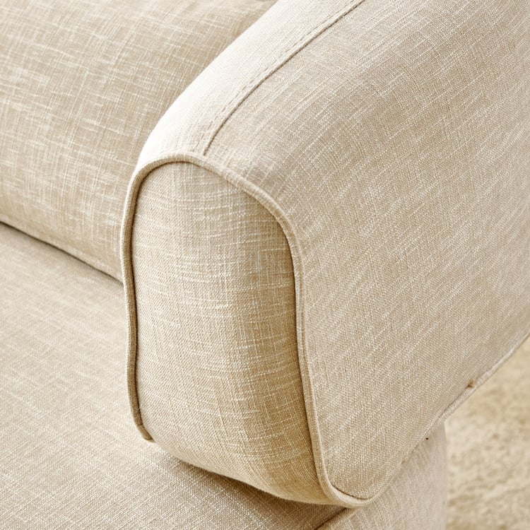 Nuqta Fabric Accent Chair with Cushion - Beige