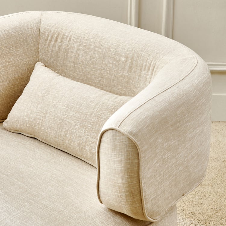 Nuqta Fabric Accent Chair with Cushion - Beige
