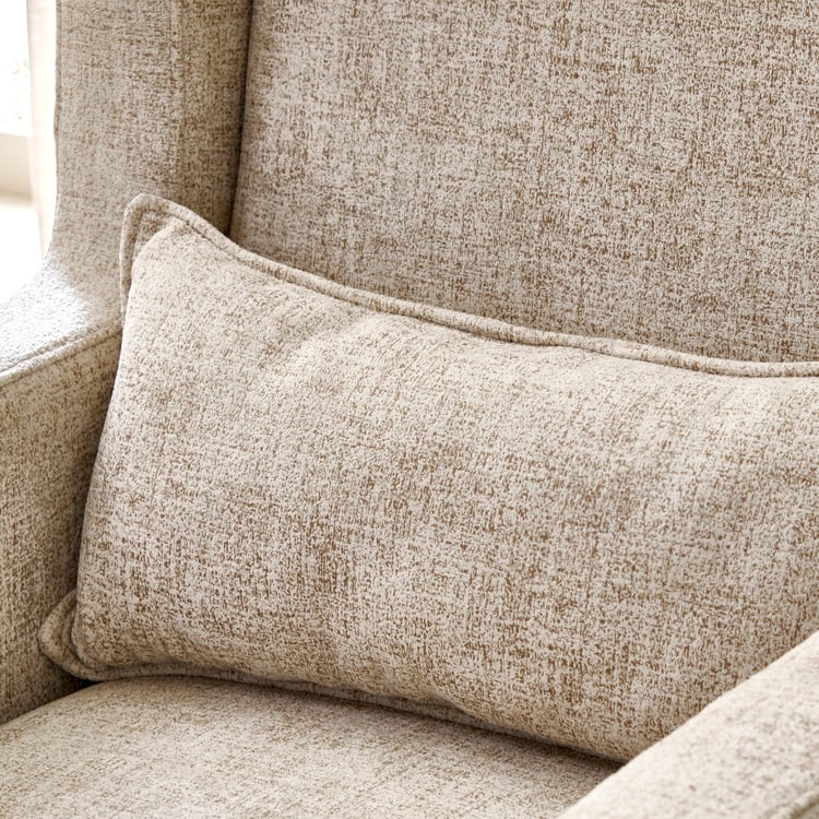 Yana Fabric Wing Chair with Cushion - Beige