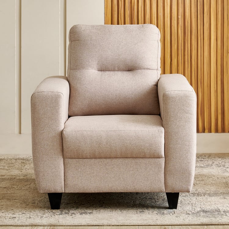Helios Kayin Fabric 1-Seater Sofa - Beige