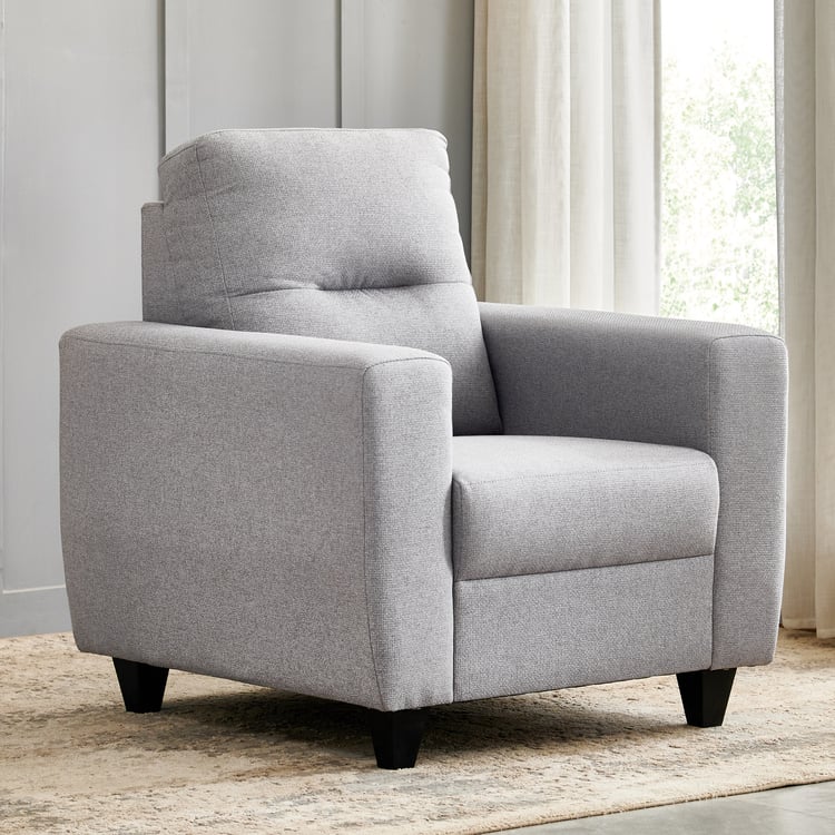 Helios Kayin Fabric 1-Seater Sofa - Grey
