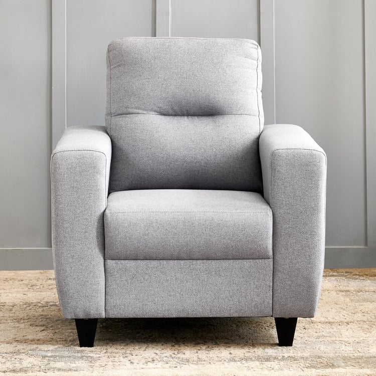 Helios Kayin Fabric 1-Seater Sofa - Grey