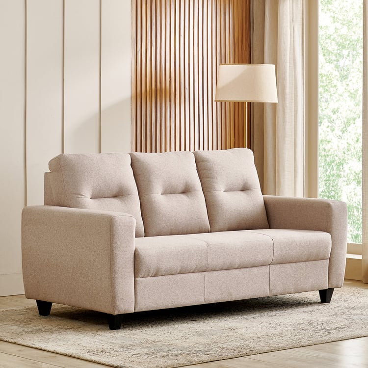 Helios Kayin Fabric 3-Seater Sofa - Beige