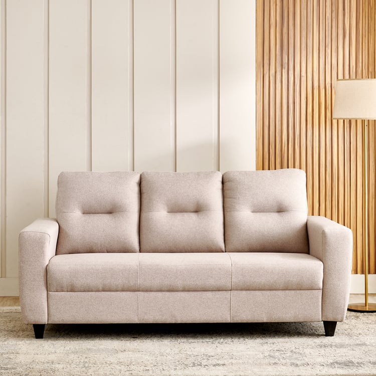 Helios Kayin Fabric 3-Seater Sofa - Beige