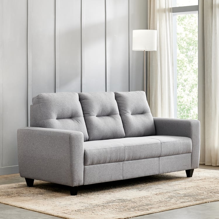 Helios Kayin Fabric 3-Seater Sofa - Grey