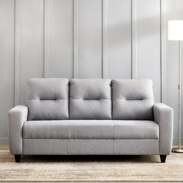 Helios Kayin Fabric 3-Seater Sofa - Grey