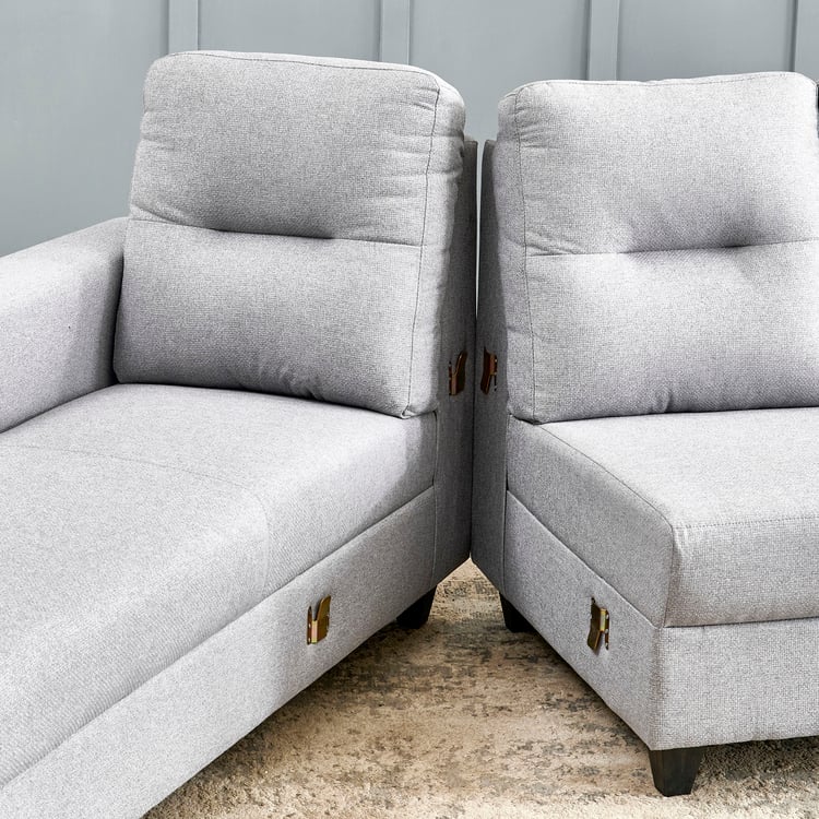 Helios Kayin Fabric 3-Seater Left Corner Sofa with Chaise - Grey