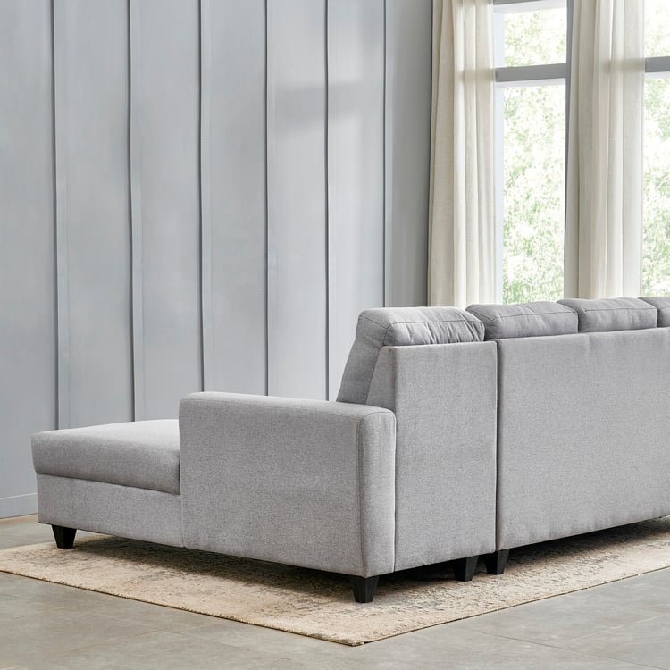 Helios Kayin Fabric 3-Seater Right Corner Sofa with Chaise - Grey