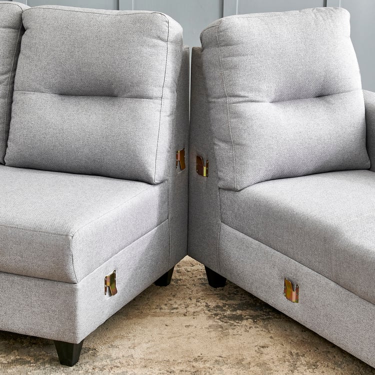 Helios Kayin Fabric 3-Seater Right Corner Sofa with Chaise - Grey