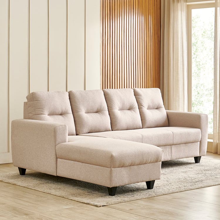 Helios Kayin Fabric 3-Seater Left Corner Sofa with Chaise - Beige
