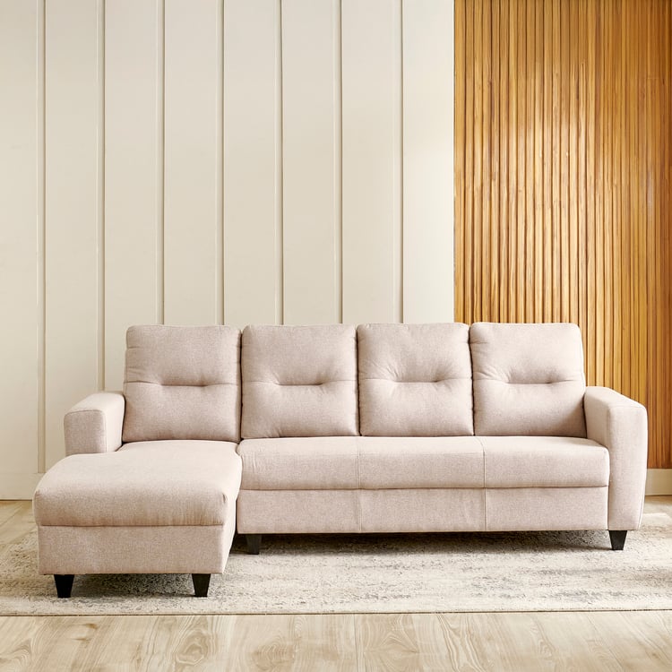 Helios Kayin Fabric 3-Seater Left Corner Sofa with Chaise - Beige