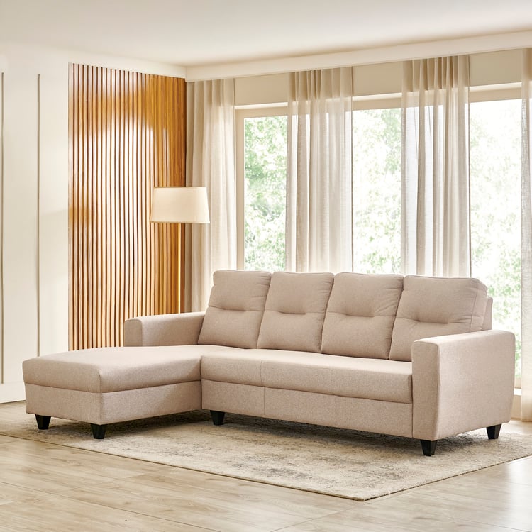 Helios Kayin Fabric 3-Seater Left Corner Sofa with Chaise - Beige