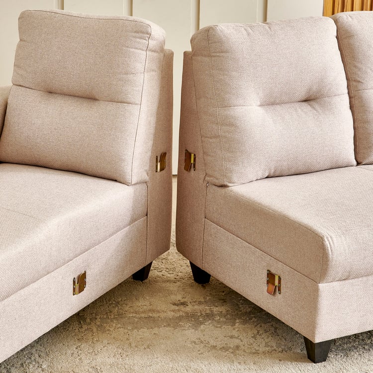 Helios Kayin Fabric 3-Seater Left Corner Sofa with Chaise - Beige