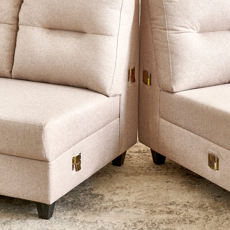 Helios Kayin Fabric 3-Seater Right Corner Sofa with Chaise - Beige