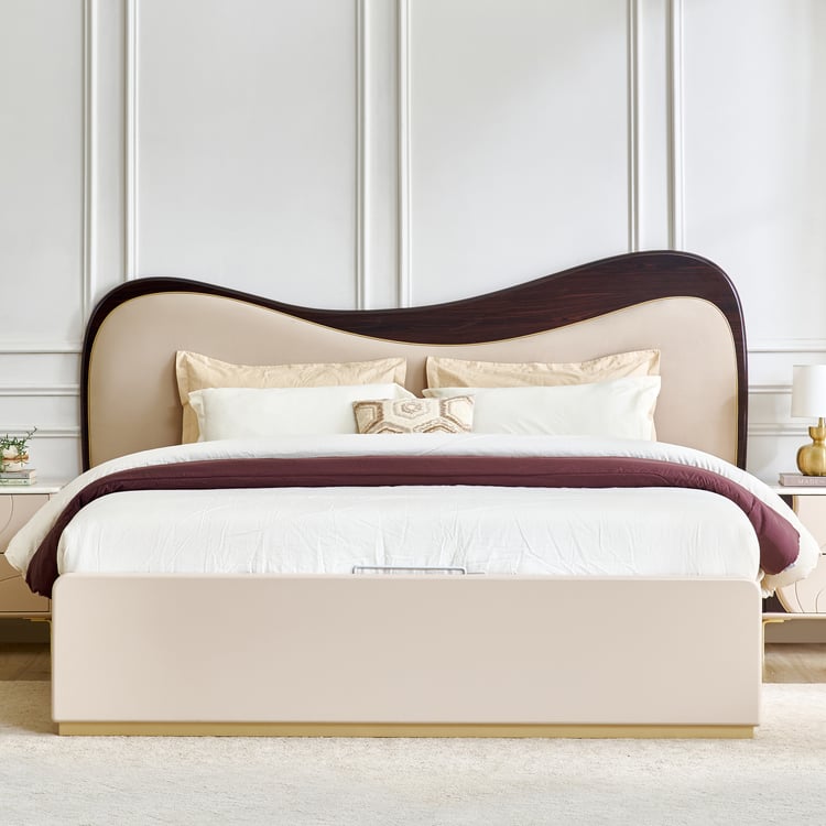 Monalisa King Bed with Hydraulic Storage - Brown