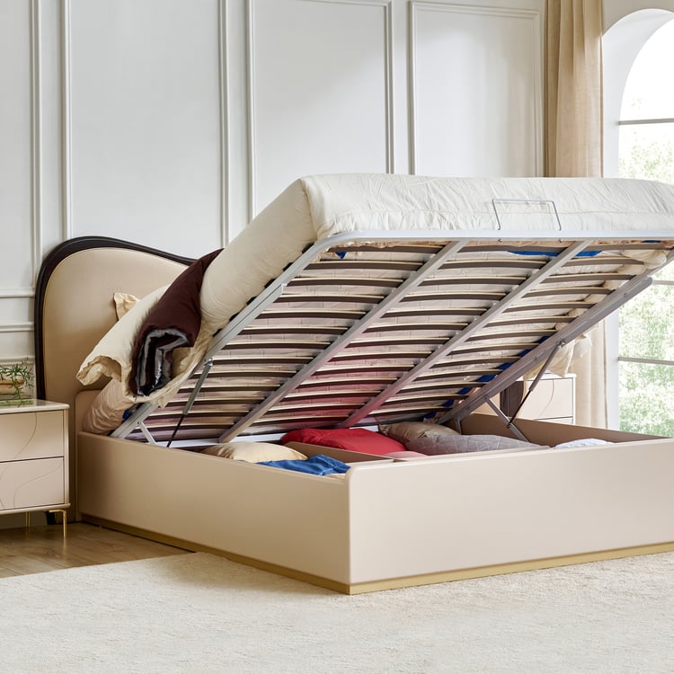 Monalisa Queen Bed with Hydraulic Storage - Brown