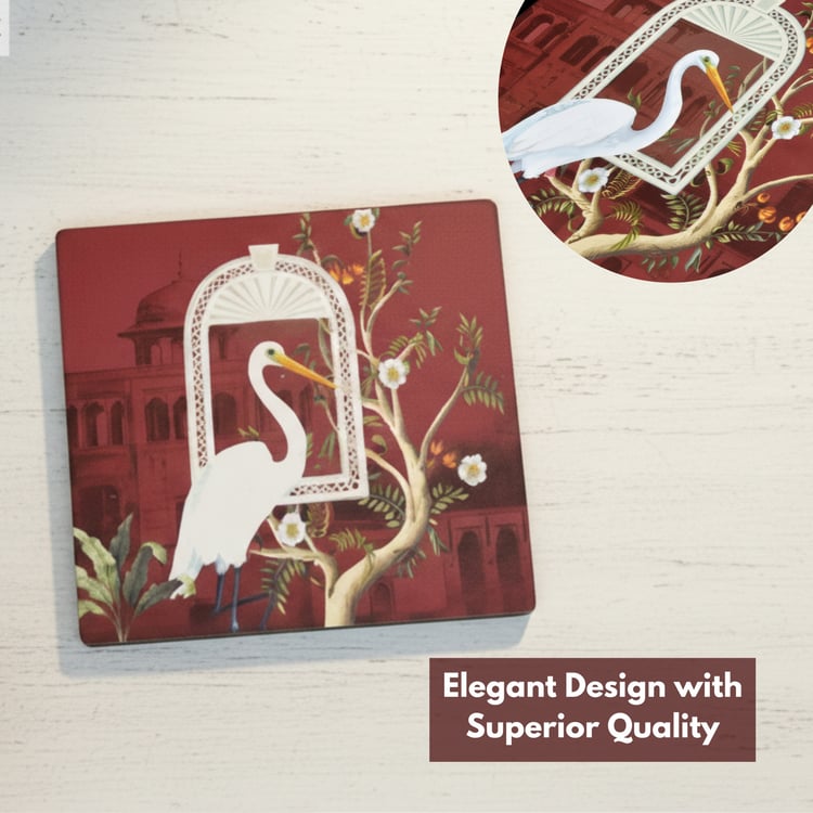 HOME SPARKLE Set of 6 Wooden Coasters with Holder