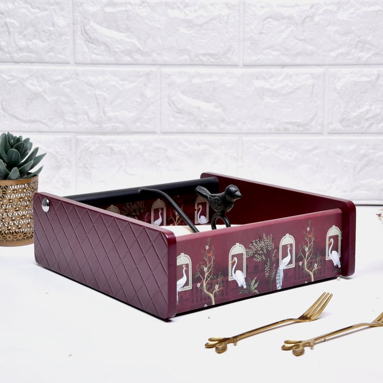 HOME SPARKLE Wooden Printed Tissue Holder