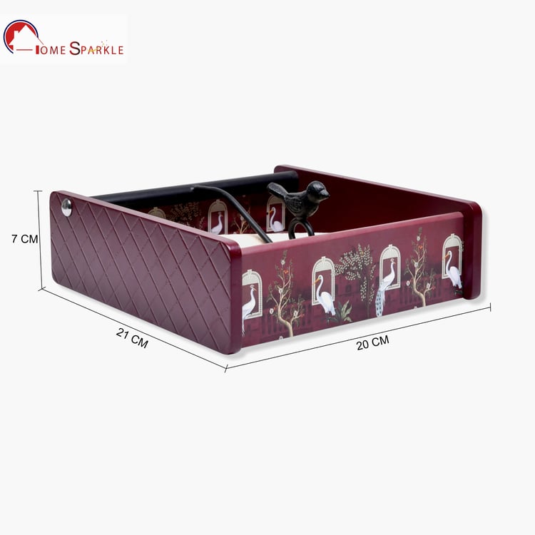 HOME SPARKLE Wooden Printed Tissue Holder
