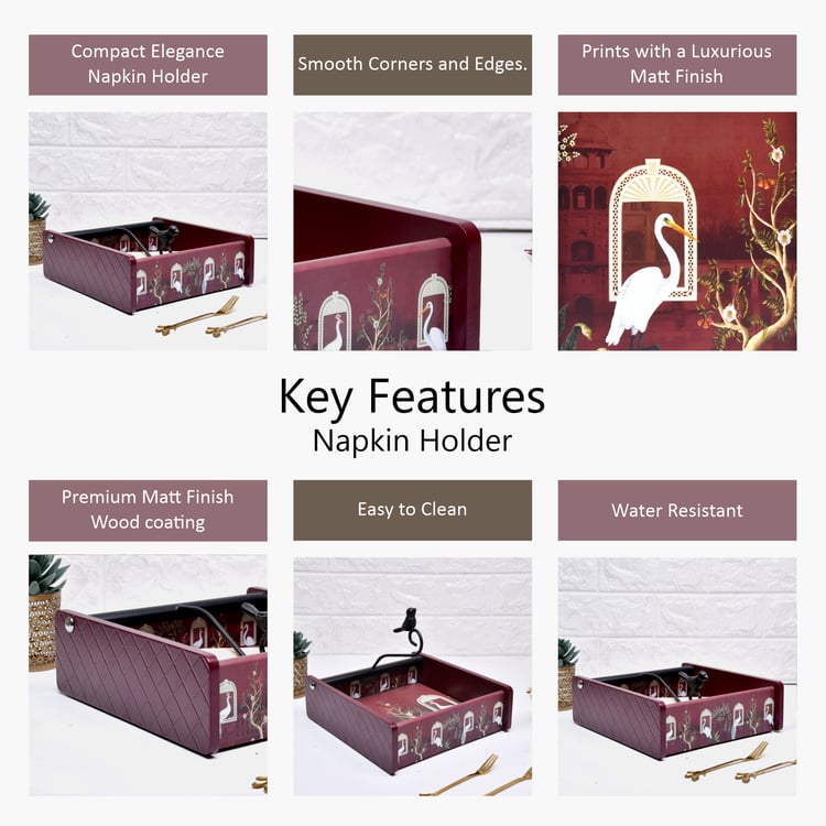 HOME SPARKLE Wooden Printed Tissue Holder
