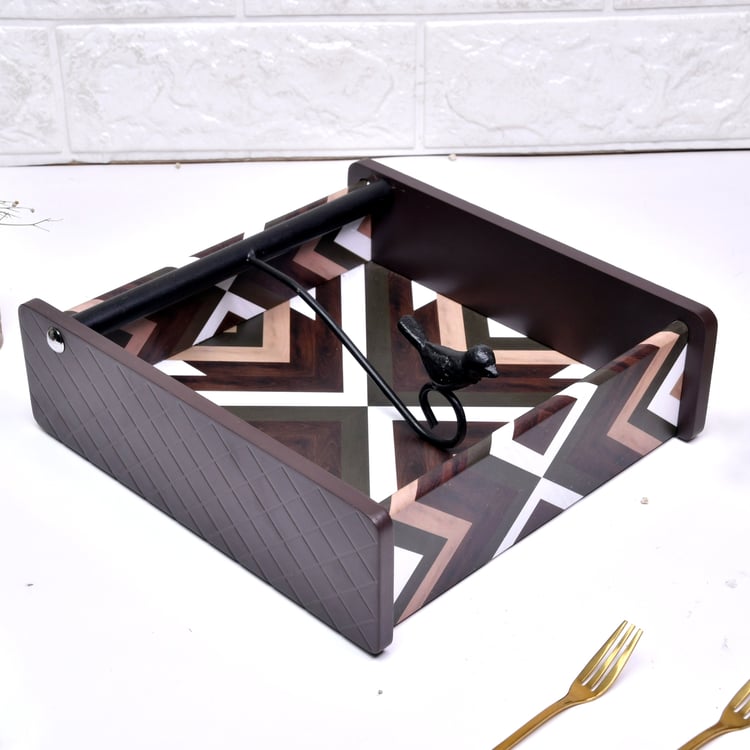HOME SPARKLE Wooden Printed Napkin Holder