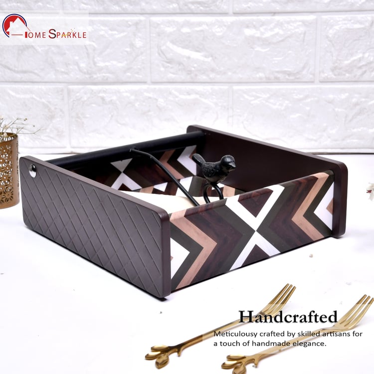 HOME SPARKLE Wooden Printed Napkin Holder